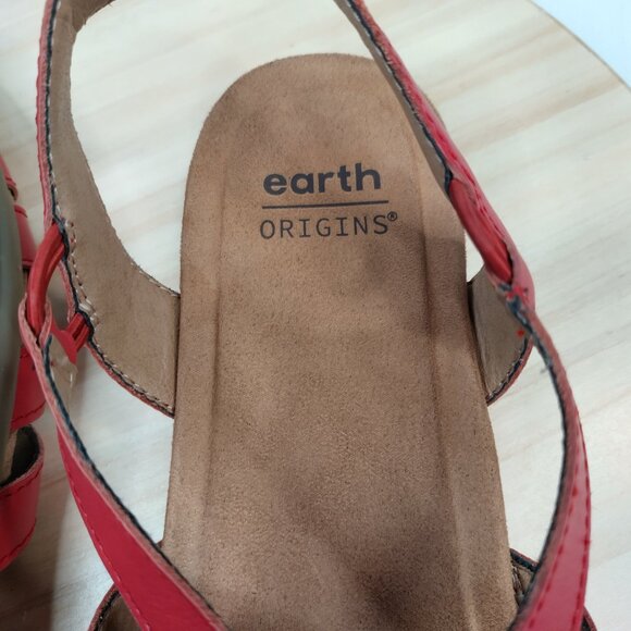 Earth Origins Berri Red Fisherman Strappy Slip-on Sandals Women US 9.5 - Picture 12 of 15